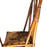 3 Chaises En Rotin Assise Velours