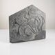 Slate Bas-Relief with Floral Motifs, Signed, 1970s