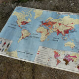 Map world map of the planisphere world MDI 1960