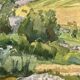 Watercolor mountain landscape signed