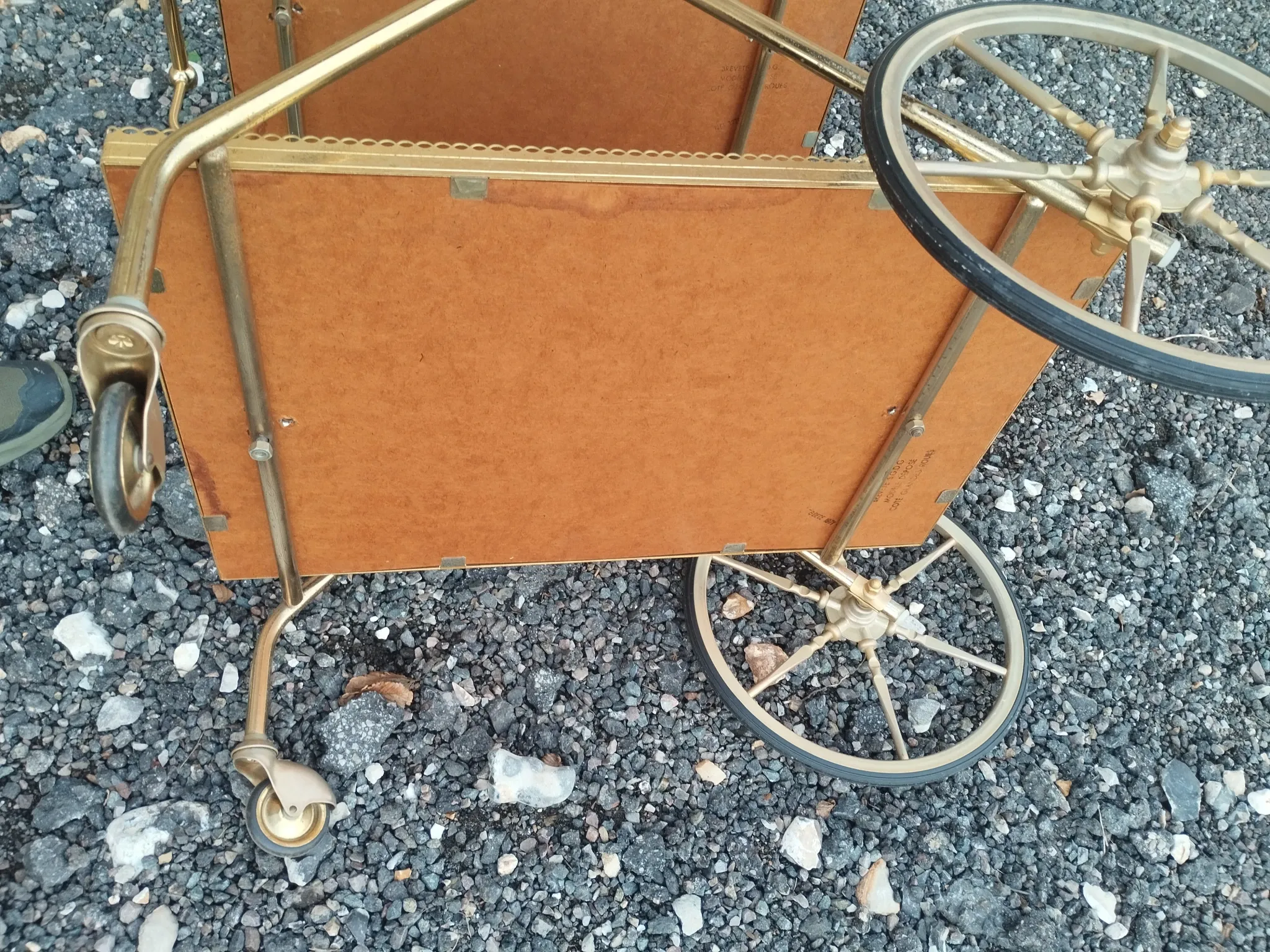 Vintage antique golden metal dessert stand