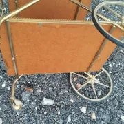 Vintage antique golden metal dessert stand