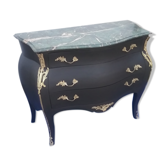Chest of drawers style L XV black 3 drawers