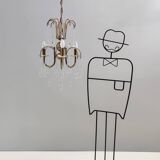 Murano Glass Teardrop Chandelier in the Style of Venini, Italy