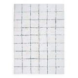 Berber rug 120x180 cm white with black grid