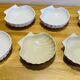 Shell-shaped plates. Scallop shell. Ceramic.