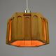 Hexagonal Architectural Pine Pendant Lamp, Sweden, 1970s