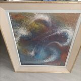 Tableau sur une toile peinture a l'huile 1963
