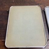 Triptych barber mirror, 1960, houndstooth back