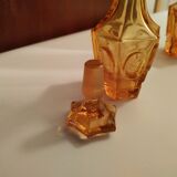 Pair of bottles amber-colored