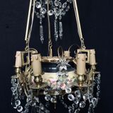 Lustre 6 lights in Crystal, Bronze, and Earthenware