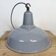 Industrial British Grey Enamel Factory Pendant Lamp, 1960s