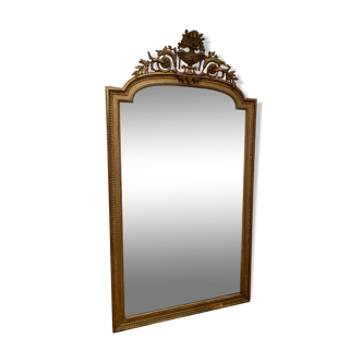 Louis XVI style mirror in wood and gilded stucco XIX century
