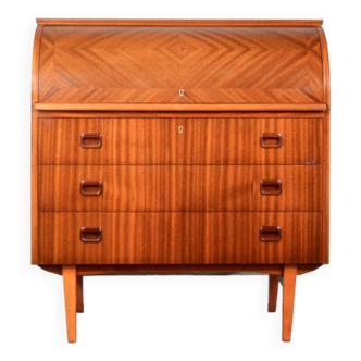 Midcentury Swedish Rolltop Teak Bureau