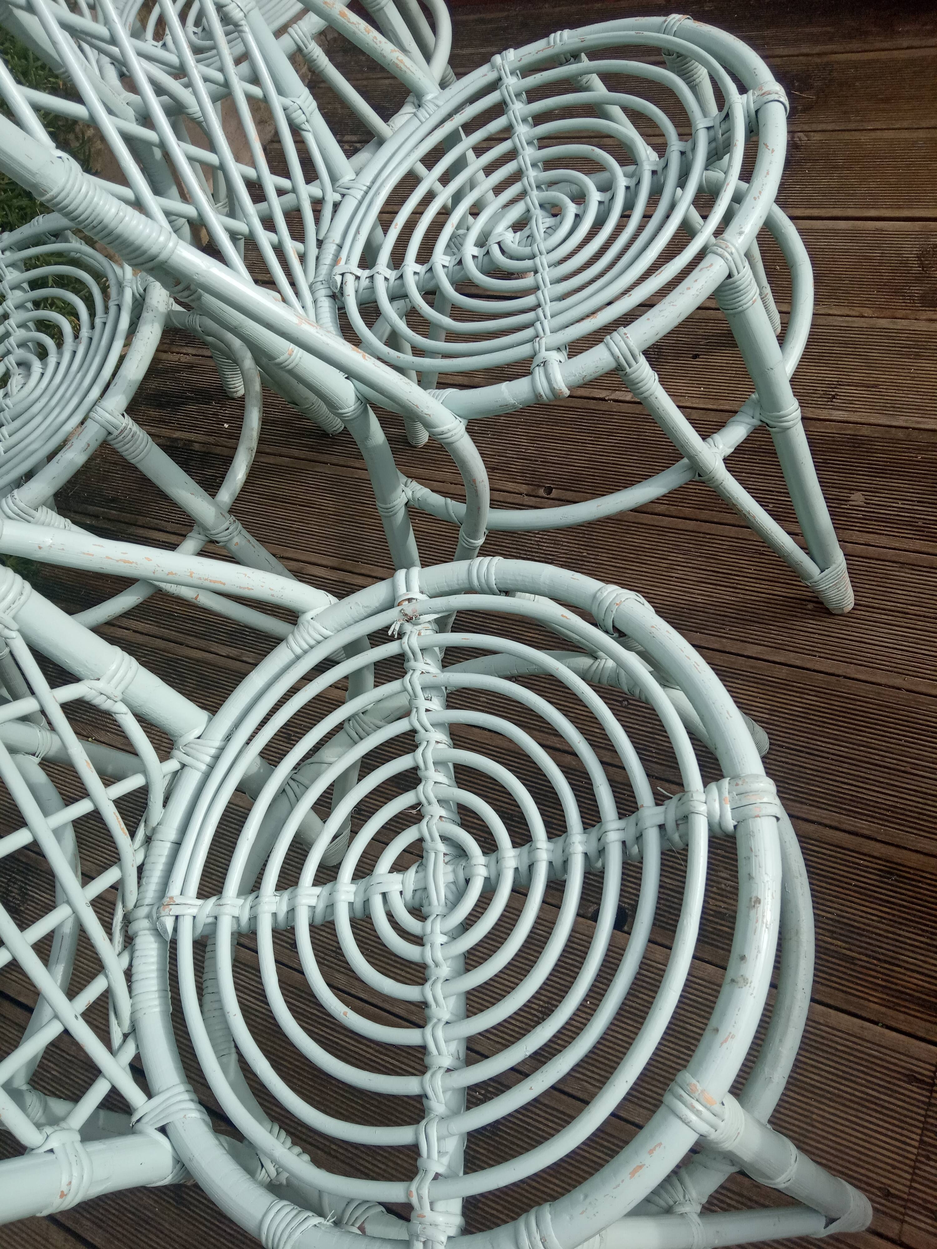 Lot of 5 rattan chairs 50s