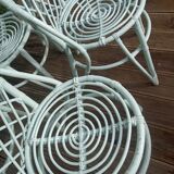 Lot of 5 rattan chairs 50s