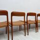 1950s set of 6 vintage Danish teak dining chairs No. 75 by Niels O. Møller
