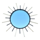 Miroir soleil en fer 1960 47cm
