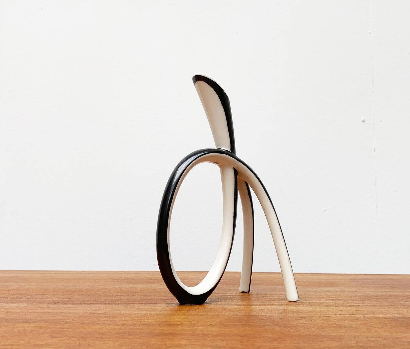 Sculptural porcelain vase from mid-century Germany by Lindner.