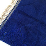 Moroccan berber carpet beni ouarain intense blue with engraved diamonds 246x160cm