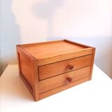 Meuble tiroirs petite commode pin vintage