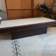 Coffee table 70s and wood and travertine
