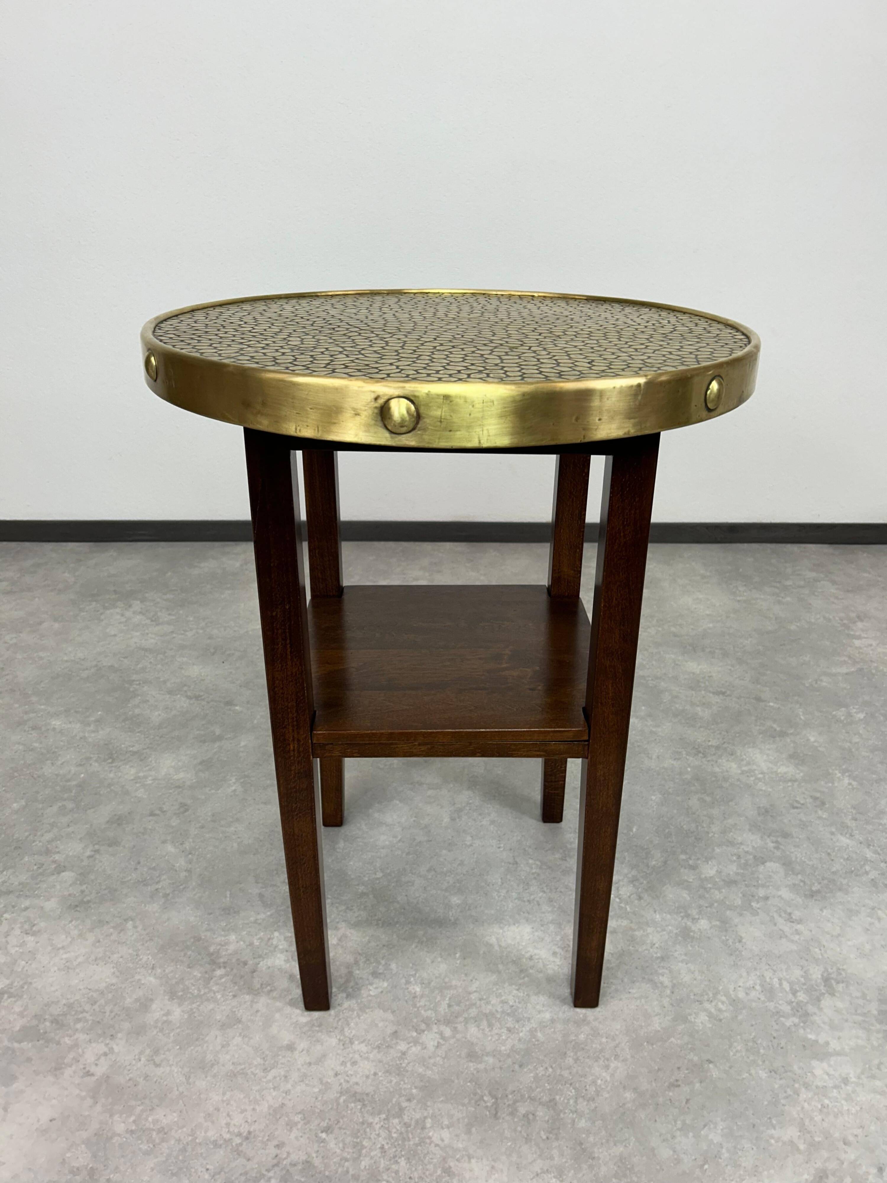 Secession coffee table with a brass top