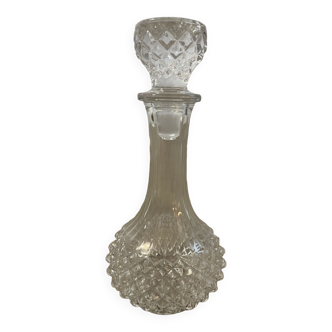 Chiseled glass carafe