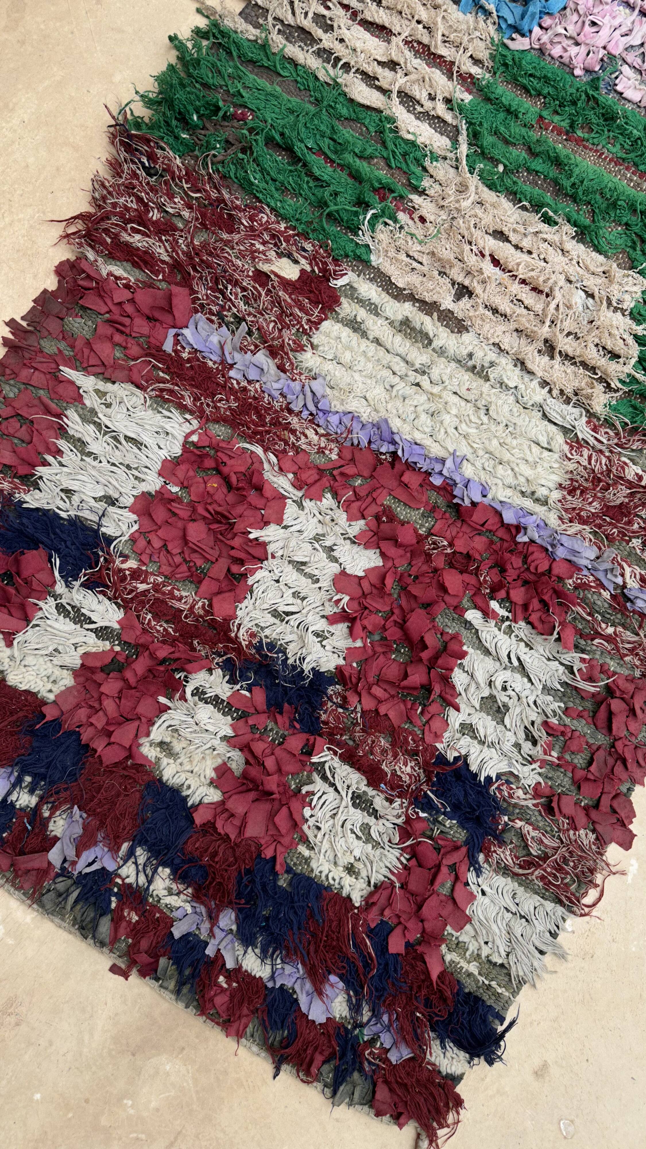 Colorful Boucherouite Moroccan rug - 80 x 170 cm