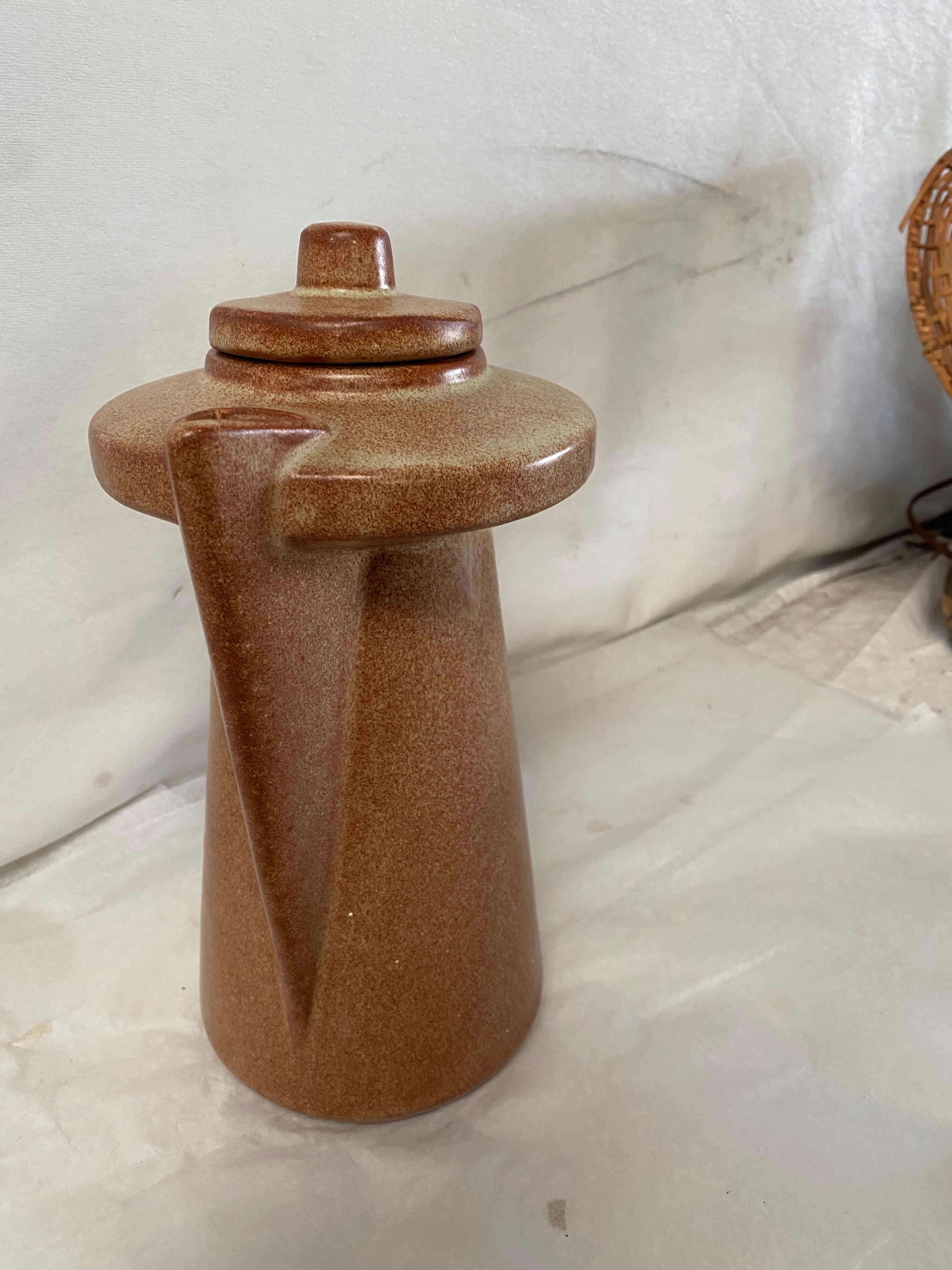 Vintage sandstone coffee maker carafe