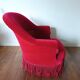 Lot de 2 fauteuils crapauds en velours rouge
