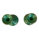 Duo of green-gold enameled ceramic candle holders, Western Germany, Waechtersbach, 1970s