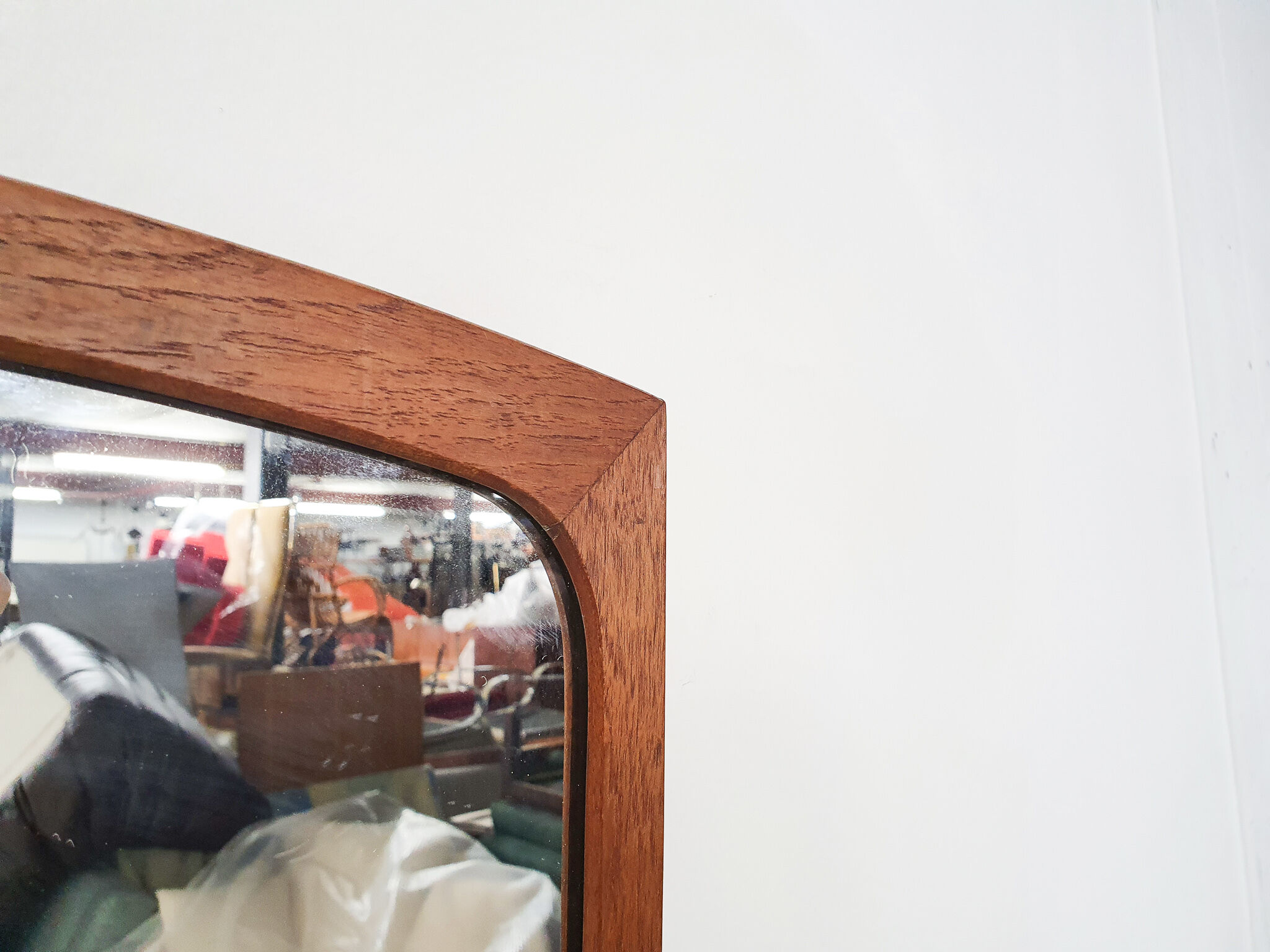Scandinavian Modern teak mirror Denmark 1960’s 77x37cm