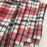 Ensemble de 12 serviettes vintage à carreaux – Rouge et turquoise