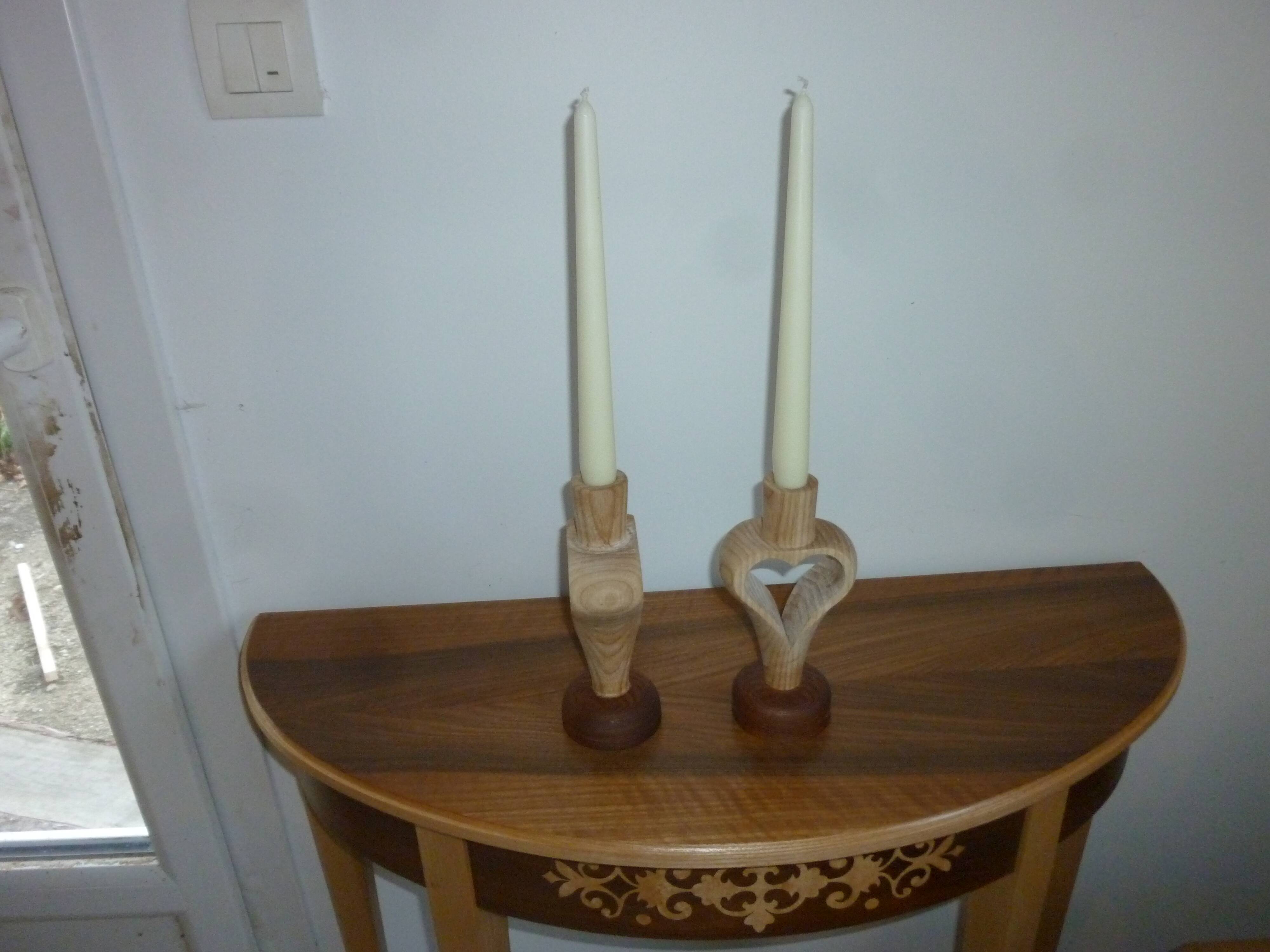 pair of heart candle holders