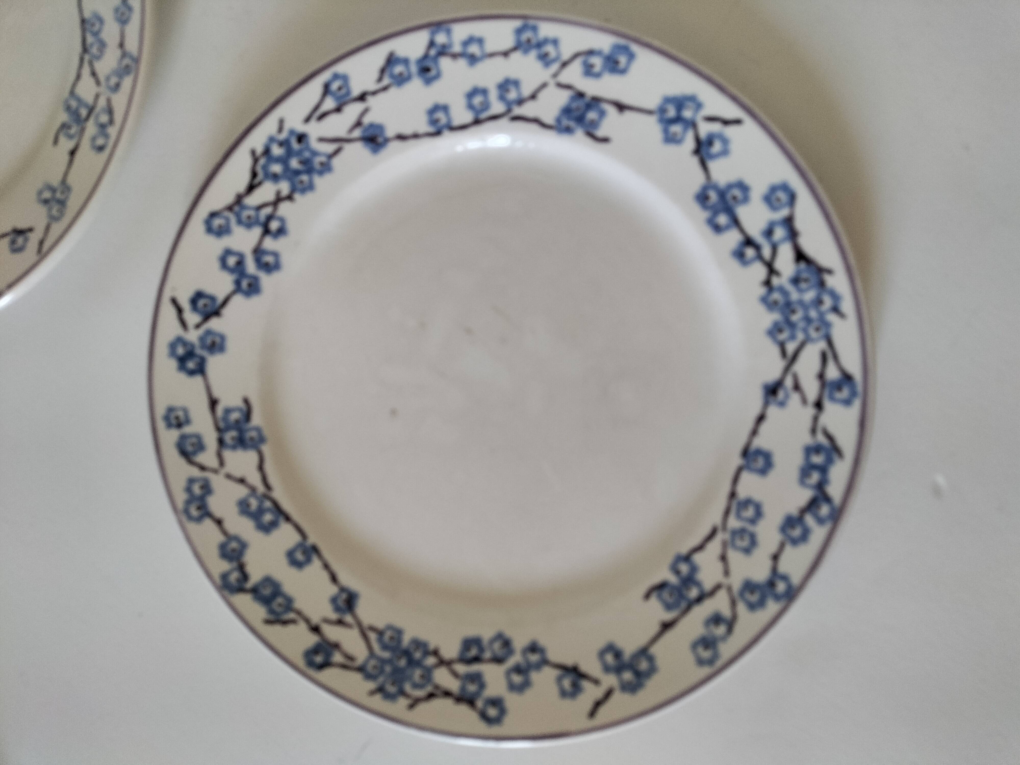 3 assiettes plates Digoin Sarreguemines modèle Pêcher