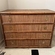 Dal Vera chest of drawers in woven rattan and bamboo 1970
