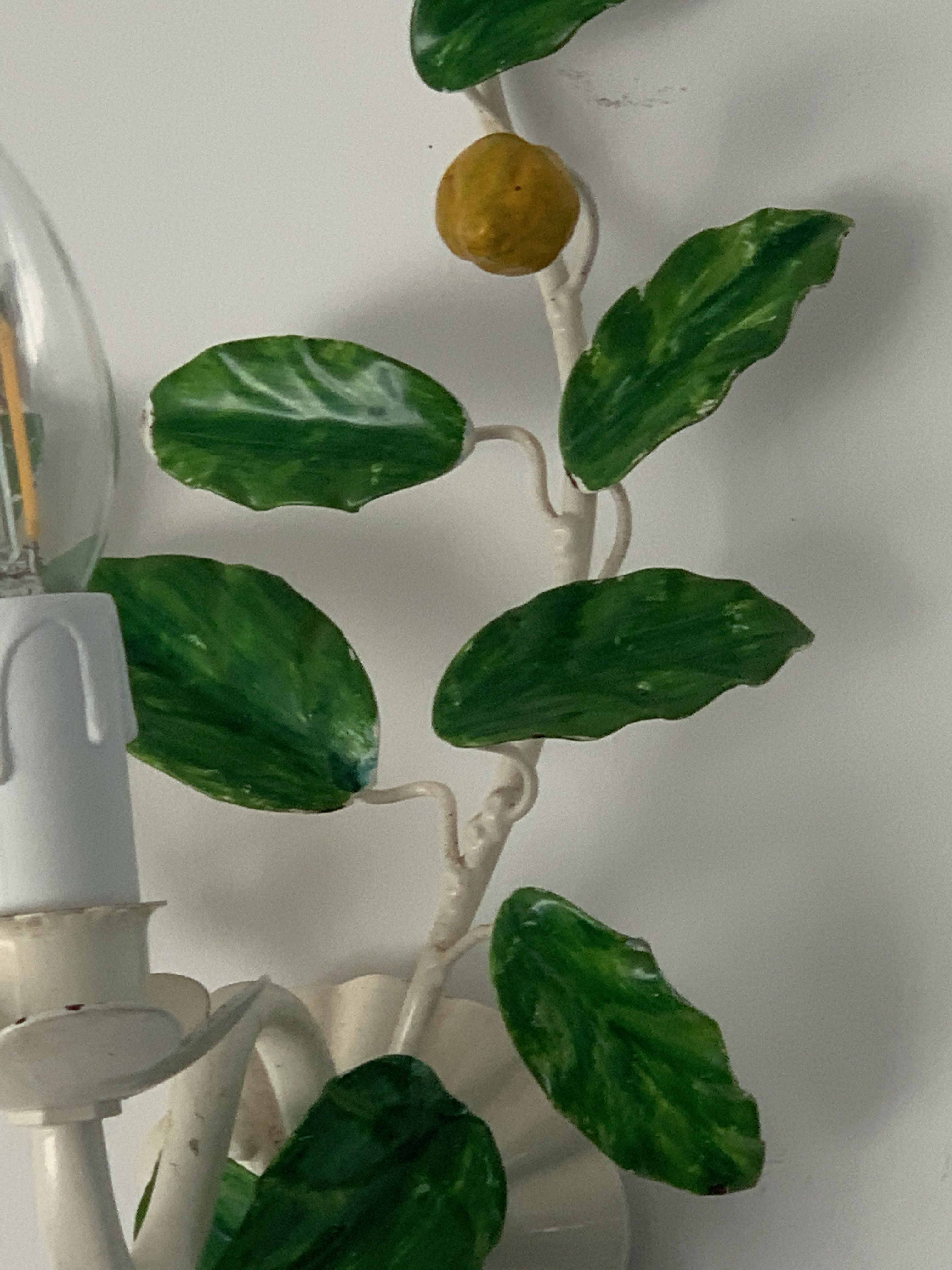 Pair of Italian metal lemon sconces, Firenze House, 1970