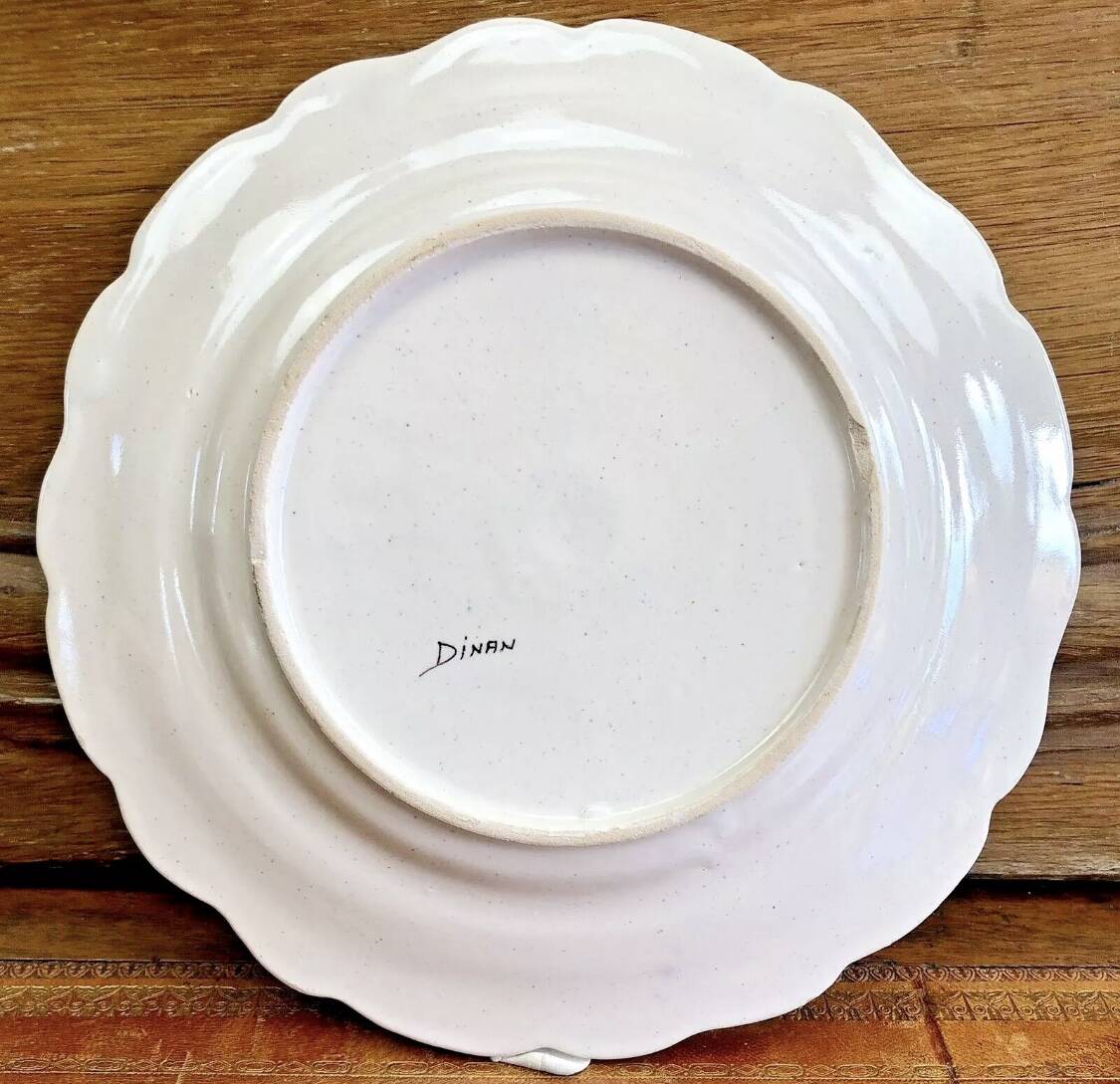 6 old dessert plates Desvres Fourmaintraux Rouen model Dinan 2