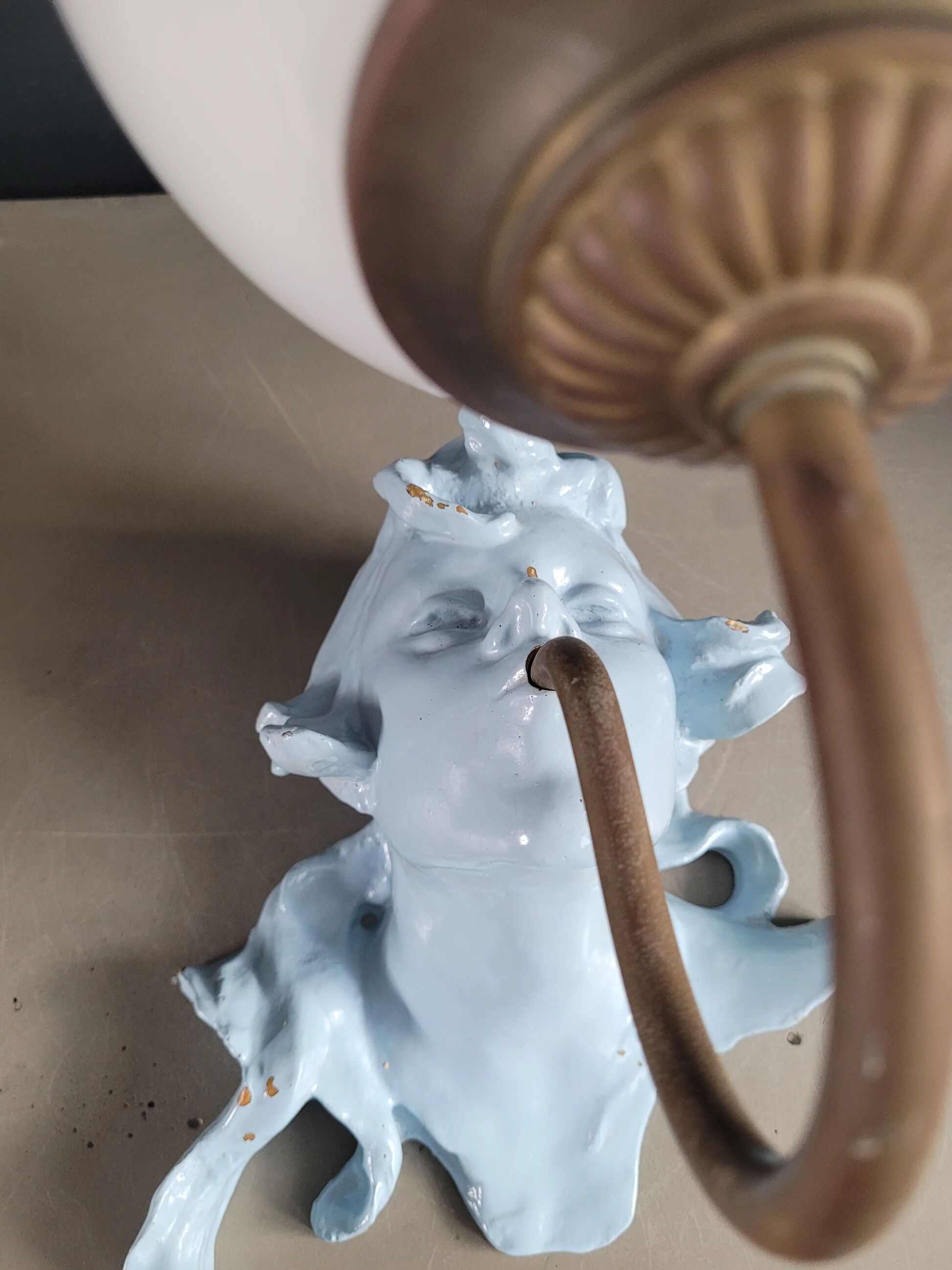 Vintage opaline globe sculptural wall light