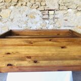 Vintage wall shelf with plexiglass sliding doors