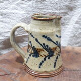 Hand-decorated and signed berry earthen pitcher