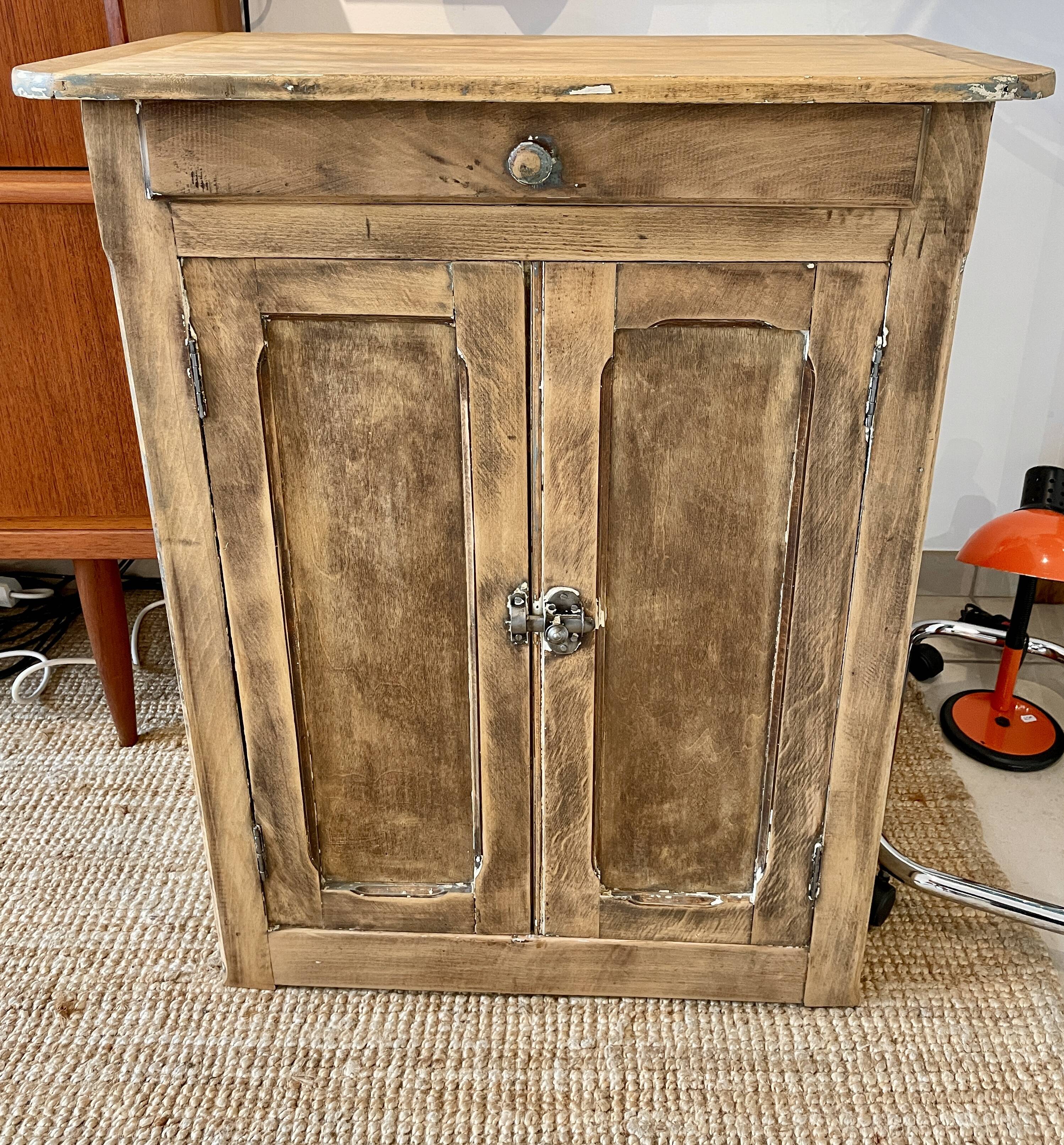 Patinated wooden Parisian sideboard