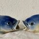 2 vases en barbotine poisson