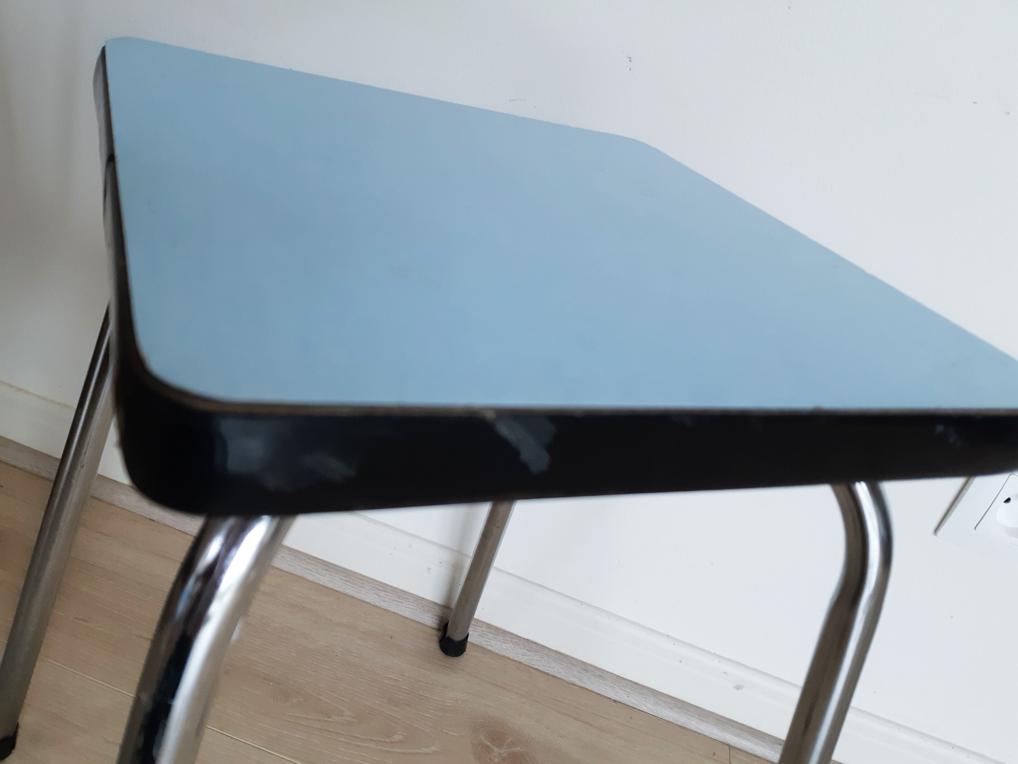 Light blue formica kitchen stool