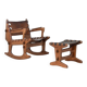 Angel Pazmino rocking chair and hocker Muebles de Estilo Ecuador 1960