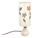 White ceramic lamp, herbarium-style lampshade, 1960s.