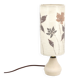 White ceramic lamp, herbarium-style lampshade, 1960s.