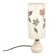White ceramic lamp, herbarium-style lampshade, 1960s.