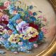 Watercolor on paper bouquet of flowers by a euget-barry xxe frame dore